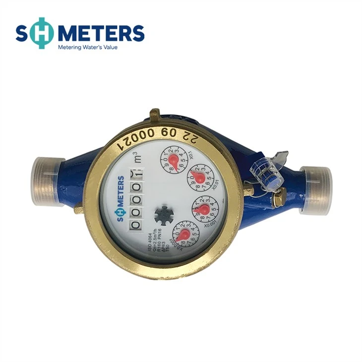 Cold Multi Jet Water Meter Blue Brass Body