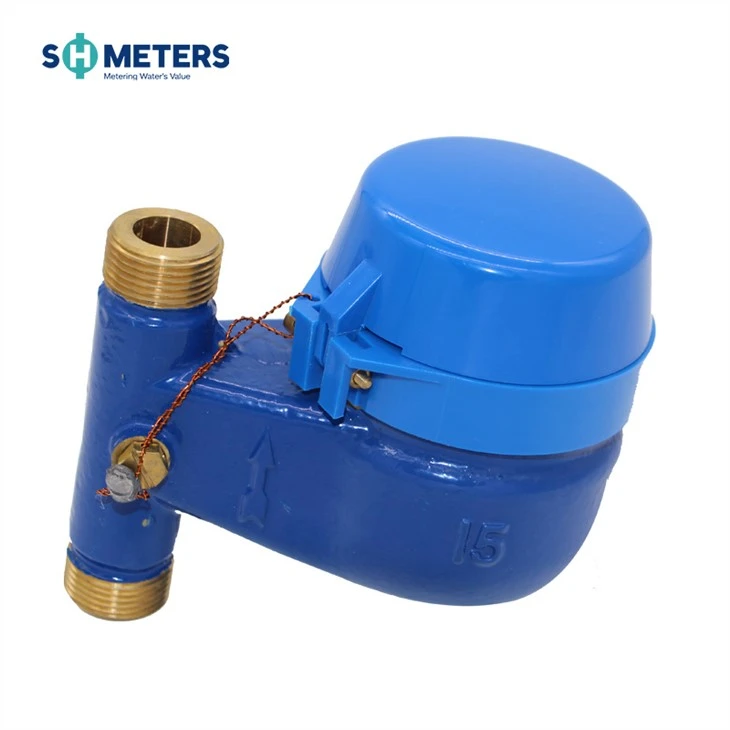 Dn15-dn25 Vertical Type Water Meter Rotary Brass Body Cold Hot Water Meter